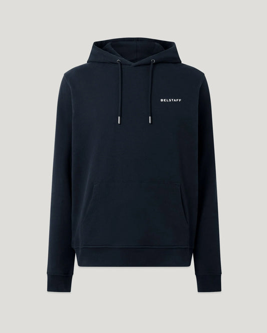 BELSTAFF BORDER COTTON FLEECE HOODED SWEATSHIRT HOODIE DARK INK RRP £155 BNWT