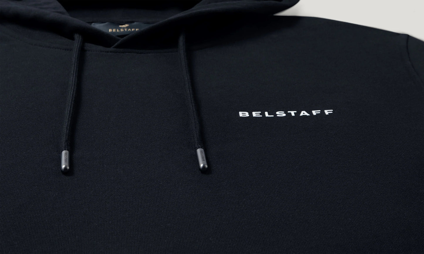 BELSTAFF BORDER COTTON FLEECE HOODED SWEATSHIRT HOODIE DARK INK RRP £155 BNWT