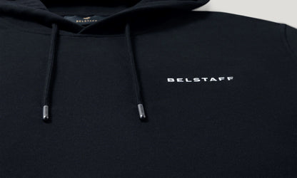 BELSTAFF BORDER COTTON FLEECE HOODED SWEATSHIRT HOODIE DARK INK RRP £155 BNWT