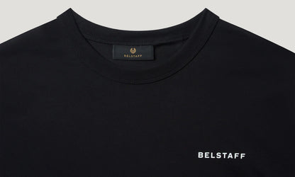BELSTAFF BORDER LOGO COTTON T-SHIRT BLACK RRP £70 BNWT