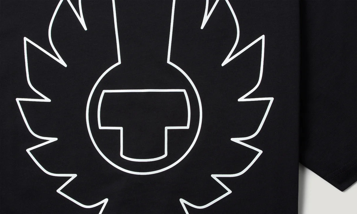 BELSTAFF BORDER LOGO COTTON T-SHIRT BLACK RRP £70 BNWT