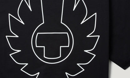 BELSTAFF BORDER LOGO COTTON T-SHIRT BLACK RRP £70 BNWT