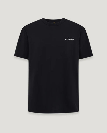 BELSTAFF BORDER LOGO COTTON T-SHIRT BLACK RRP £70 BNWT