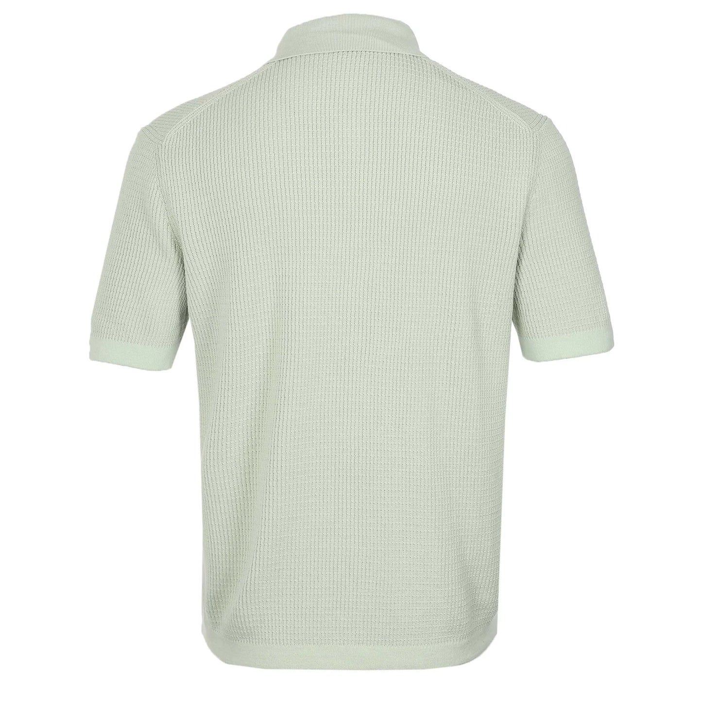 HUGO BOSS AKEPALO KNITTED SHORT SLEEVE COTTON SHIRT OPEN GREEN L RRP £140 BNWT