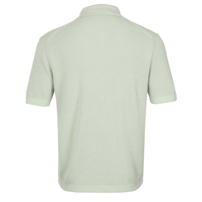 HUGO BOSS AKEPALO KNITTED SHORT SLEEVE COTTON SHIRT OPEN GREEN L RRP £140 BNWT