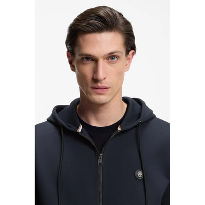 HUGO BOSS C-SPENCE COTTON FLEECE FULL ZIP HOODIE SWEATSHIRT NAVY L RRP £229 BNWT