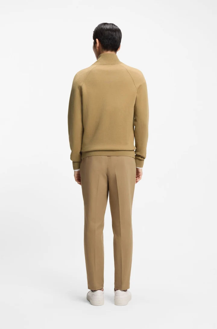 HUGO BOSS H-IDINO FULL ZIP COTTON/WOOL CARDIGAN DARK BEIGE 2XL RRP £239 BNWT