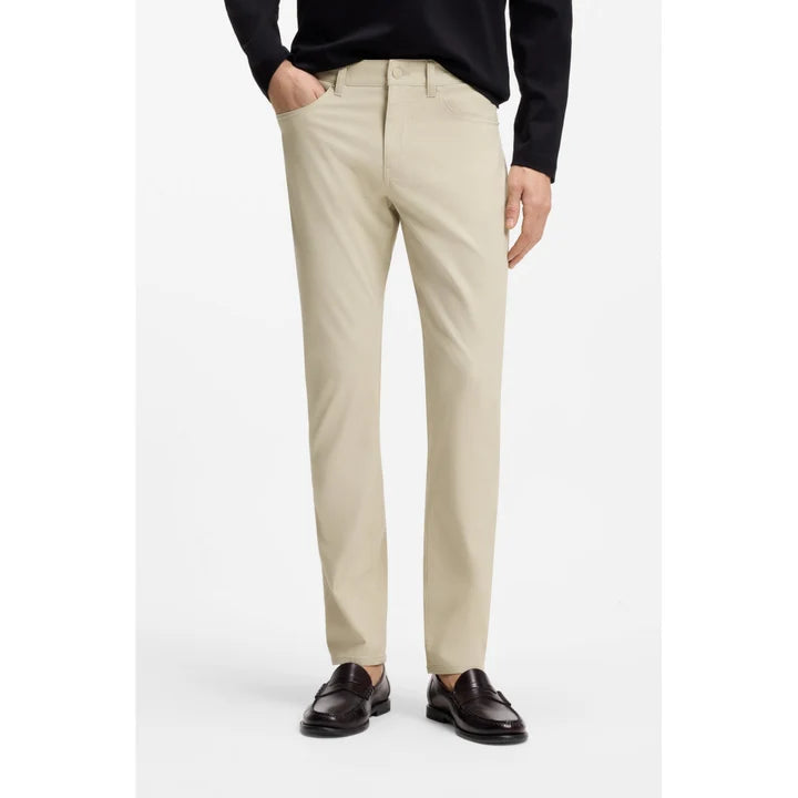 HUGO BOSS H-DELAWARE COTTON TROUSERS OPEN BEIGE RRP £139 NEW WITH TAGS
