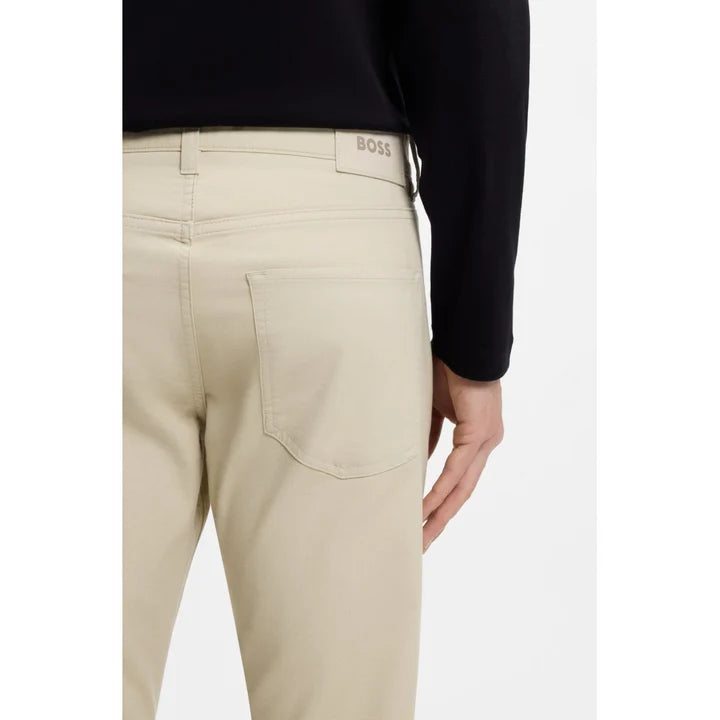 HUGO BOSS H-DELAWARE COTTON TROUSERS OPEN BEIGE RRP £139 NEW WITH TAGS