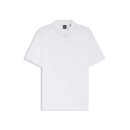 HUGO BOSS H PARLAY RIBBED COTTON POLO SHIRT WHITE 2XL RRP £130 BNWT
