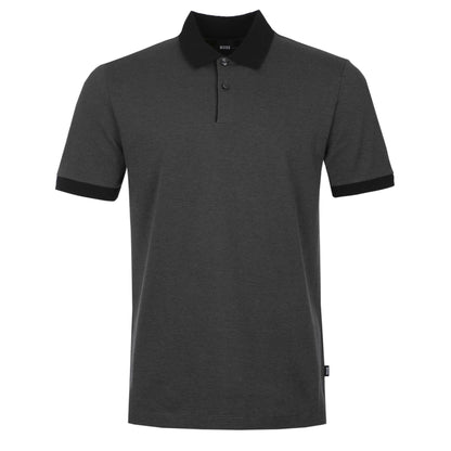 HUGO BOSS H PARLAY COTTON POLO SHIRT CHARCOAL & BLACK 4XL RRP £130 BNWT