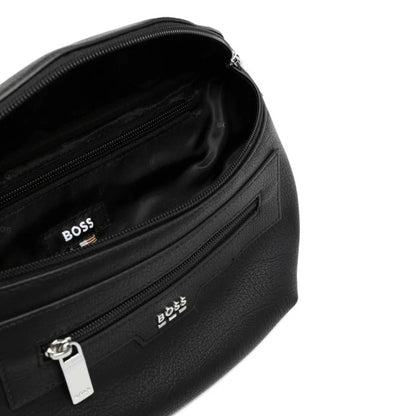 HUGO BOSS LEWYS BLACK LEATHER CROSSBODY BUM BAG RRP £140 BNWT