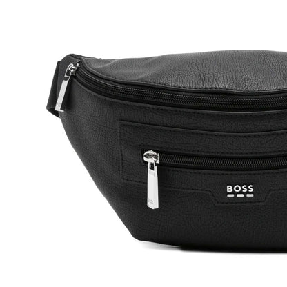 HUGO BOSS LEWYS BLACK LEATHER CROSSBODY BUM BAG RRP £140 BNWT