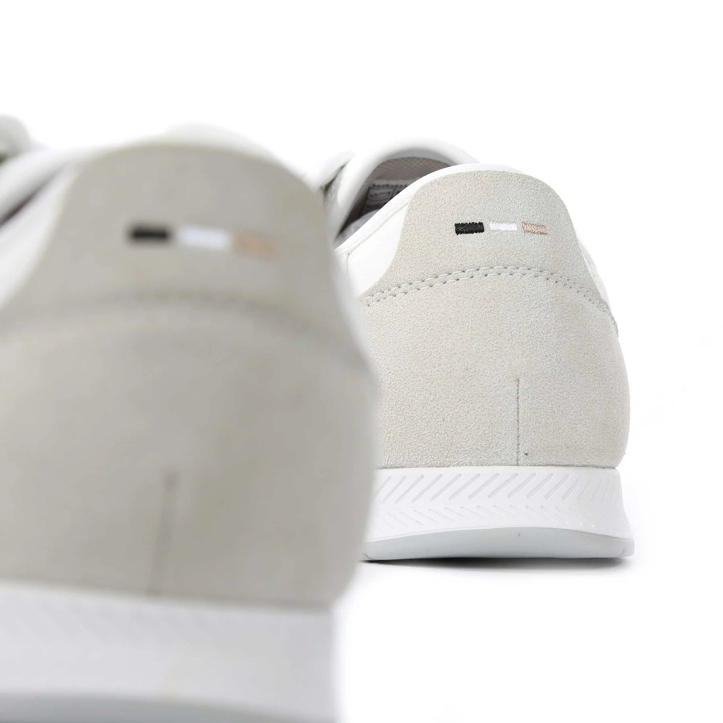 HUGO BOSS NITAN LEATHER & SUEDE TRAINERS WHITE UK 9 RRP £170 BNIB