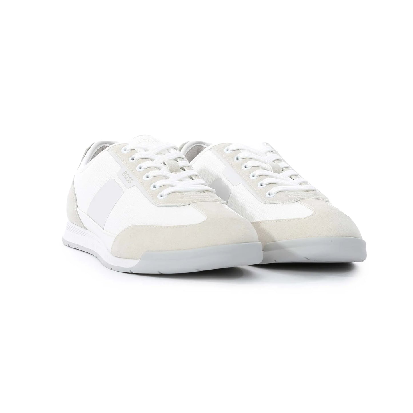 HUGO BOSS NITAN LEATHER & SUEDE TRAINERS WHITE UK 9 RRP £170 BNIB