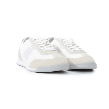 HUGO BOSS NITAN LEATHER & SUEDE TRAINERS WHITE UK 9 RRP £170 BNIB