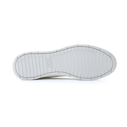 HUGO BOSS NITAN LEATHER & SUEDE TRAINERS WHITE UK 9 RRP £170 BNIB
