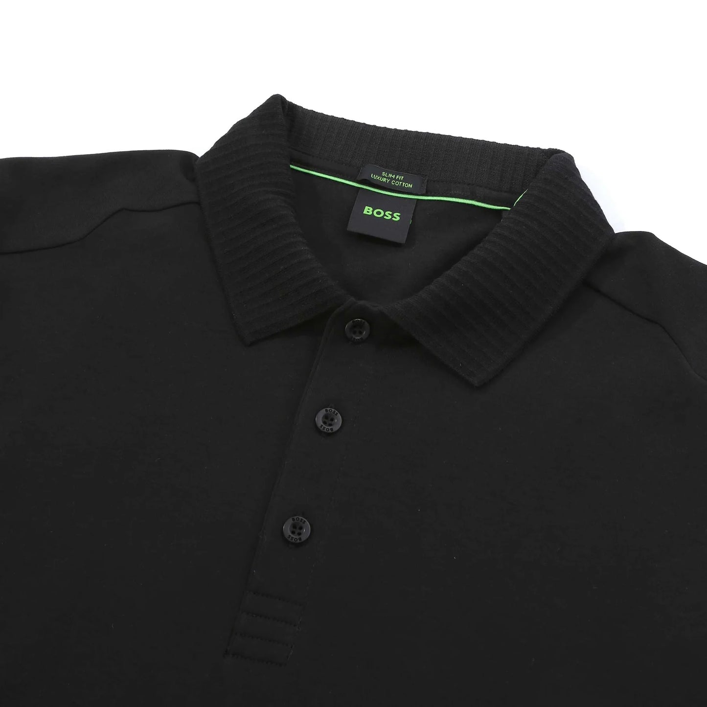 HUGO BOSS PL TERRACE LUX COTTON POLO SHIRT BLACK 2XL RRP £120 BNWT