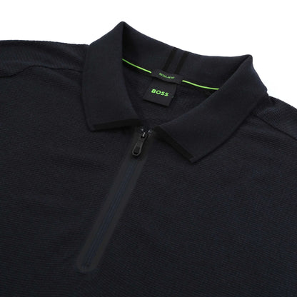 HUGO BOSS PL TERRACE ZIP UP POLO SHIRT DARK NAVY BLUE 3XL RRP £140 BNWT