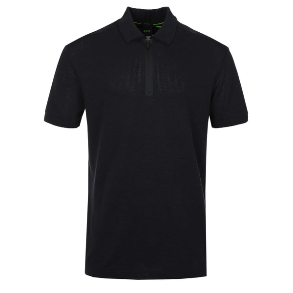 HUGO BOSS PL TERRACE ZIP UP POLO SHIRT DARK NAVY BLUE 3XL RRP £140 BNWT