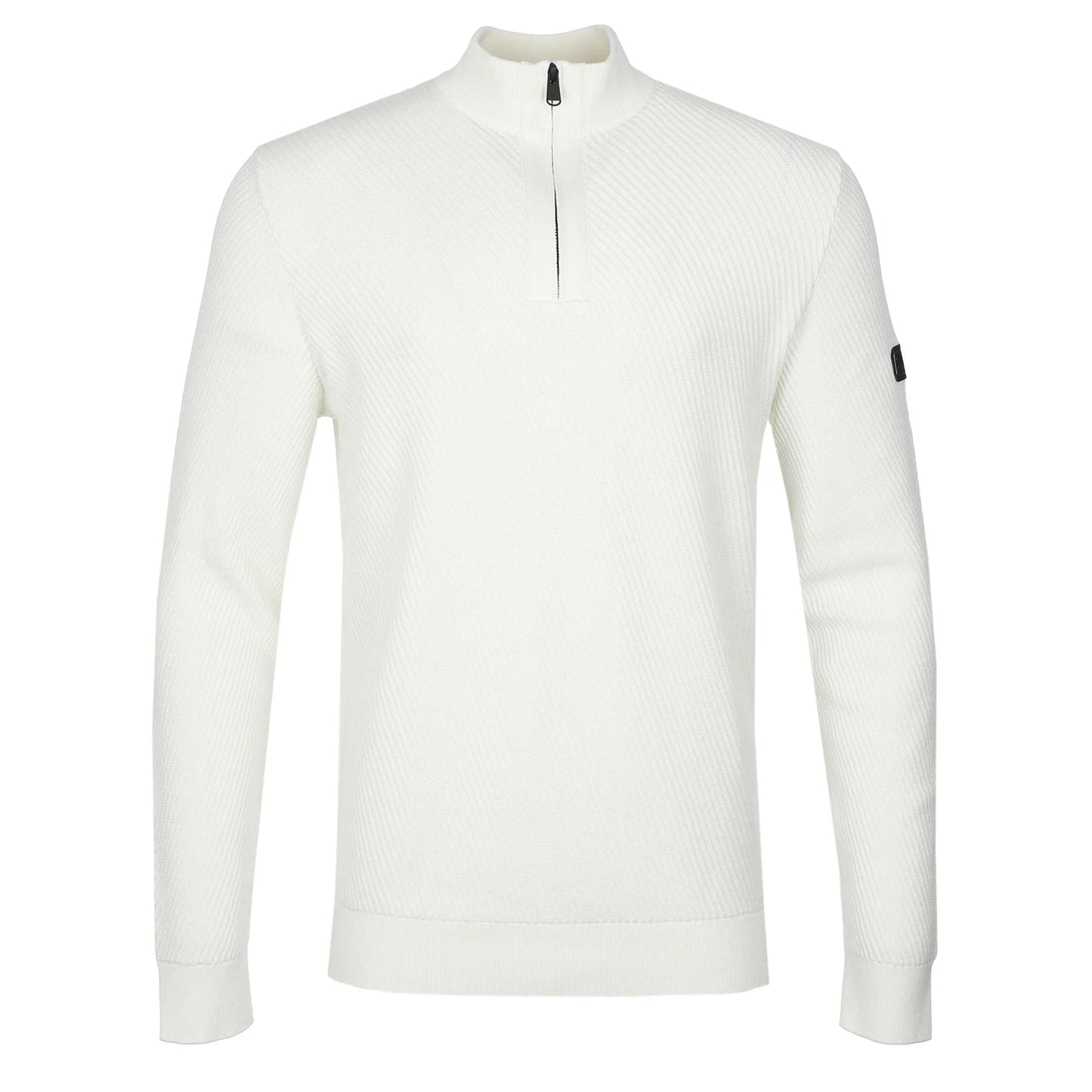 BARBOUR INT DUNE COTTON FUNNEL NECK 1/4 ZIP JUMPER WHISPER WHITE 2XL RRP£120 NEW