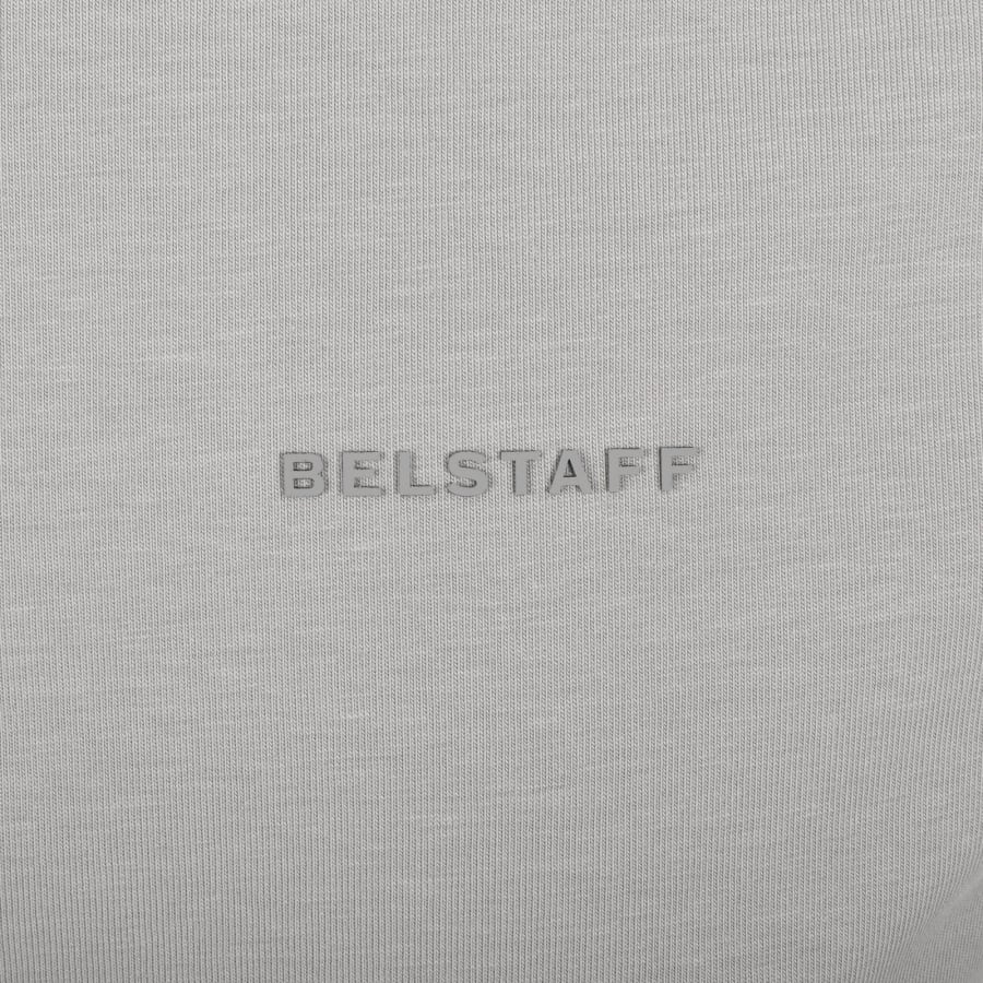 BELSTAFF ALLOY STRETCHY ZIP NECK COTTON POLO SHIRT CEMENT GREY RRP £110 BNWT
