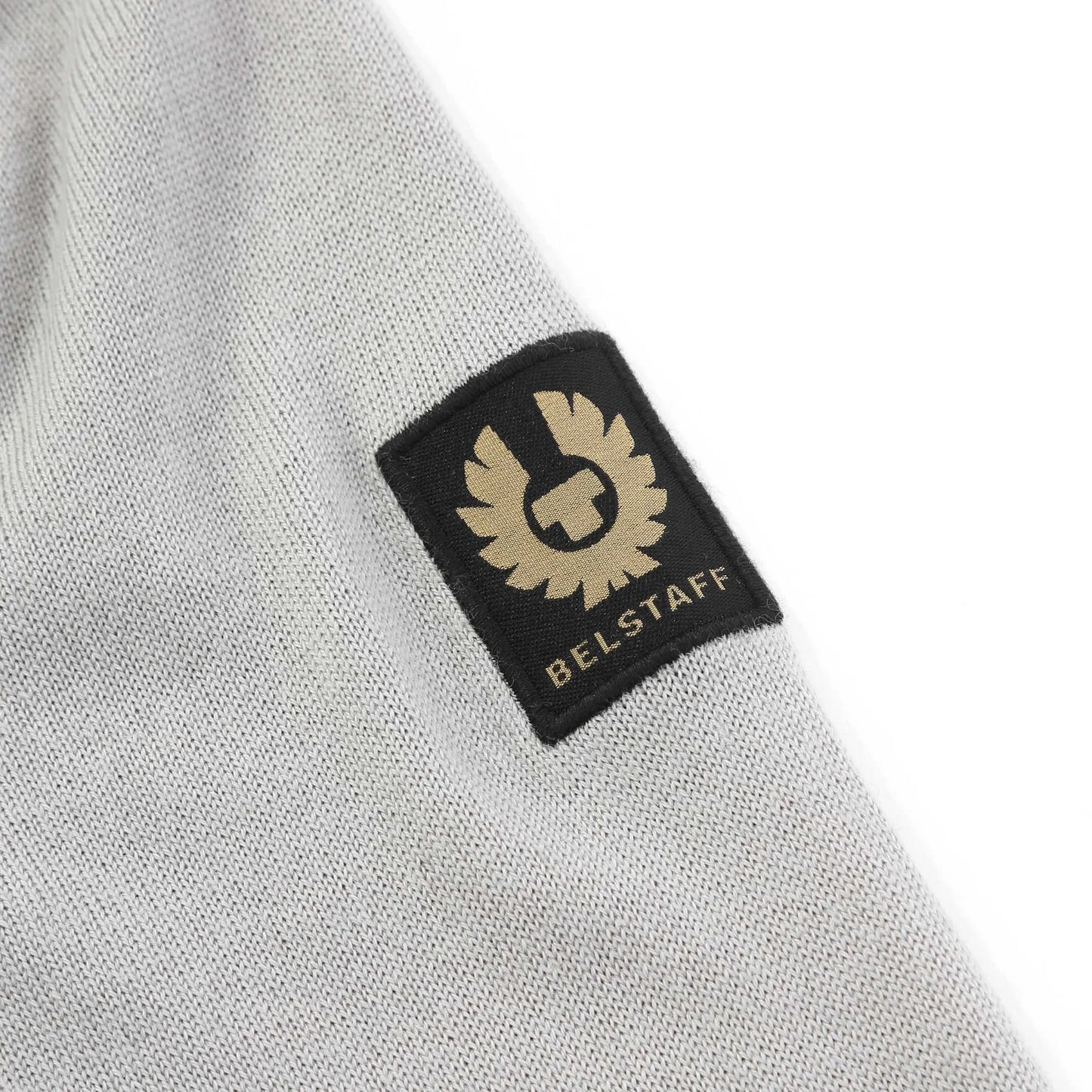 BELSTAFF KELBROOK MIXED MEDIA ZIPPED CARDIGAN JUMPER CHROME GREY RRP £275