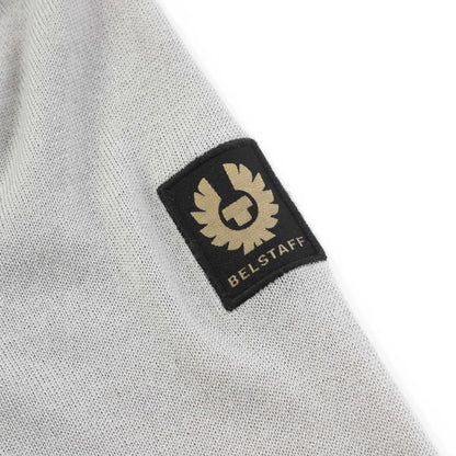 BELSTAFF KELBROOK MIXED MEDIA ZIPPED CARDIGAN JUMPER CHROME GREY RRP £275