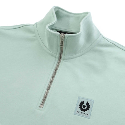 BELSTAFF QUARTER ZIP SWEATSHIRT BREEZE GREEN RRP £175 BNWT