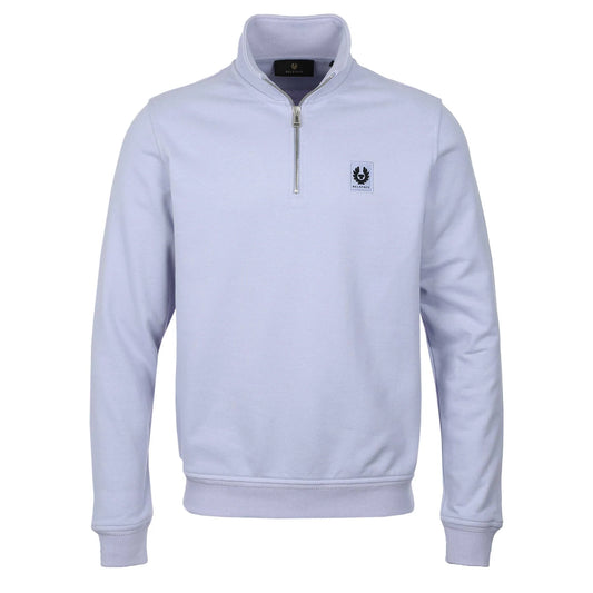 BELSTAFF QUARTER ZIP SWEATSHIRT PALE HEATHER RRP £175 BNWT