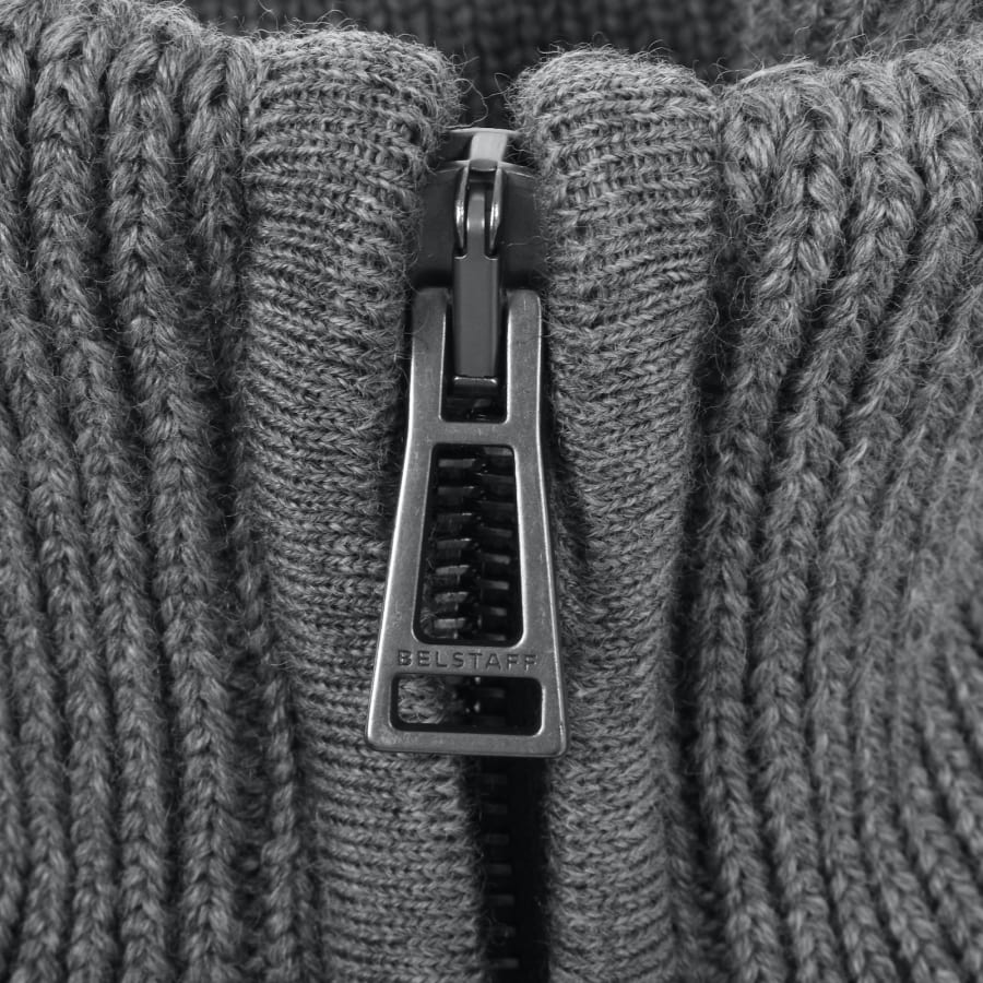 BELSTAFF STERNWAY ZIPPED WOOL CARDIGAN JUMPER GREY XL RRP £275 BNWT