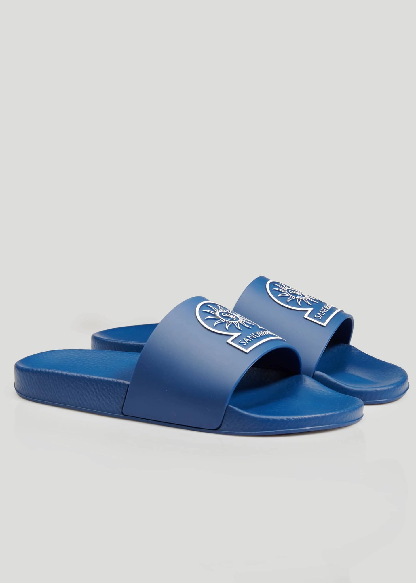 SANDBANKS BADGE LOGO SLIDERS BLUE UK8 RRP £105 BNIB