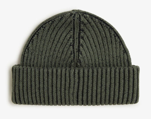 FRED PERRY COMBED COTTON RIBBED BEANIE HAT LAUREL WREATH GREEN RRP £55 BNWT