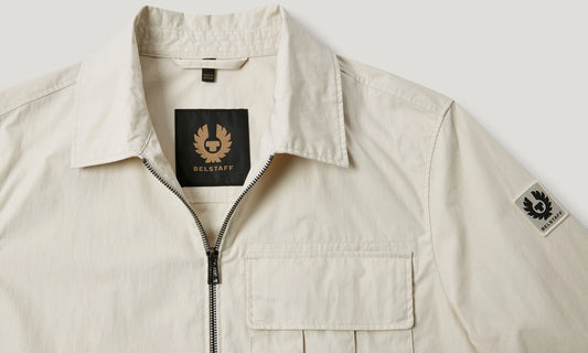 BELSTAFF CARGO TECHNICAL COTTON BLEND OVERSHIRT SILVER BIRCH RRP £195 BNWT