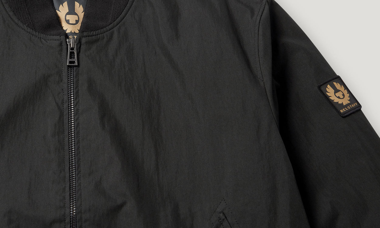 BELSTAFF CARRIER COTTON BLEND BOMBER JACKET BLACK UK38 MEDIUM RRP £250 BNWT