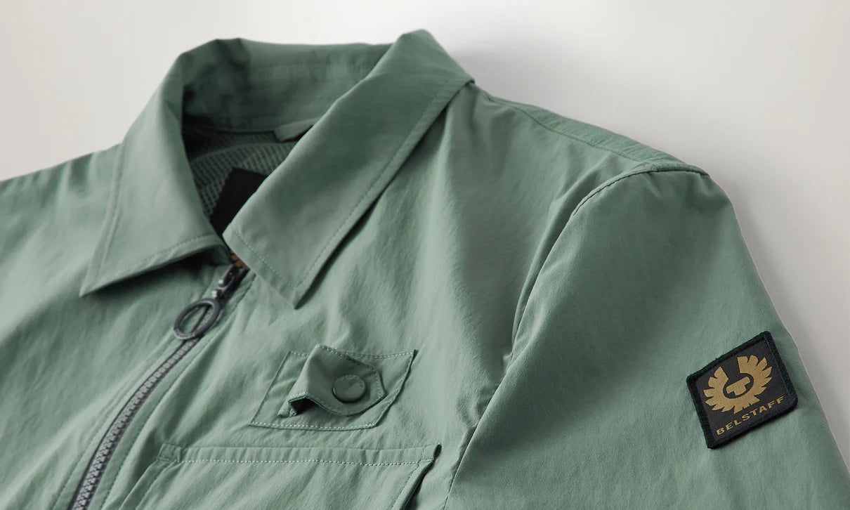 BELSTAFF CASTMASTER SHELL OVERSHIRT JACKET MINERAL GREEN 2XL RRP £295 BNWT
