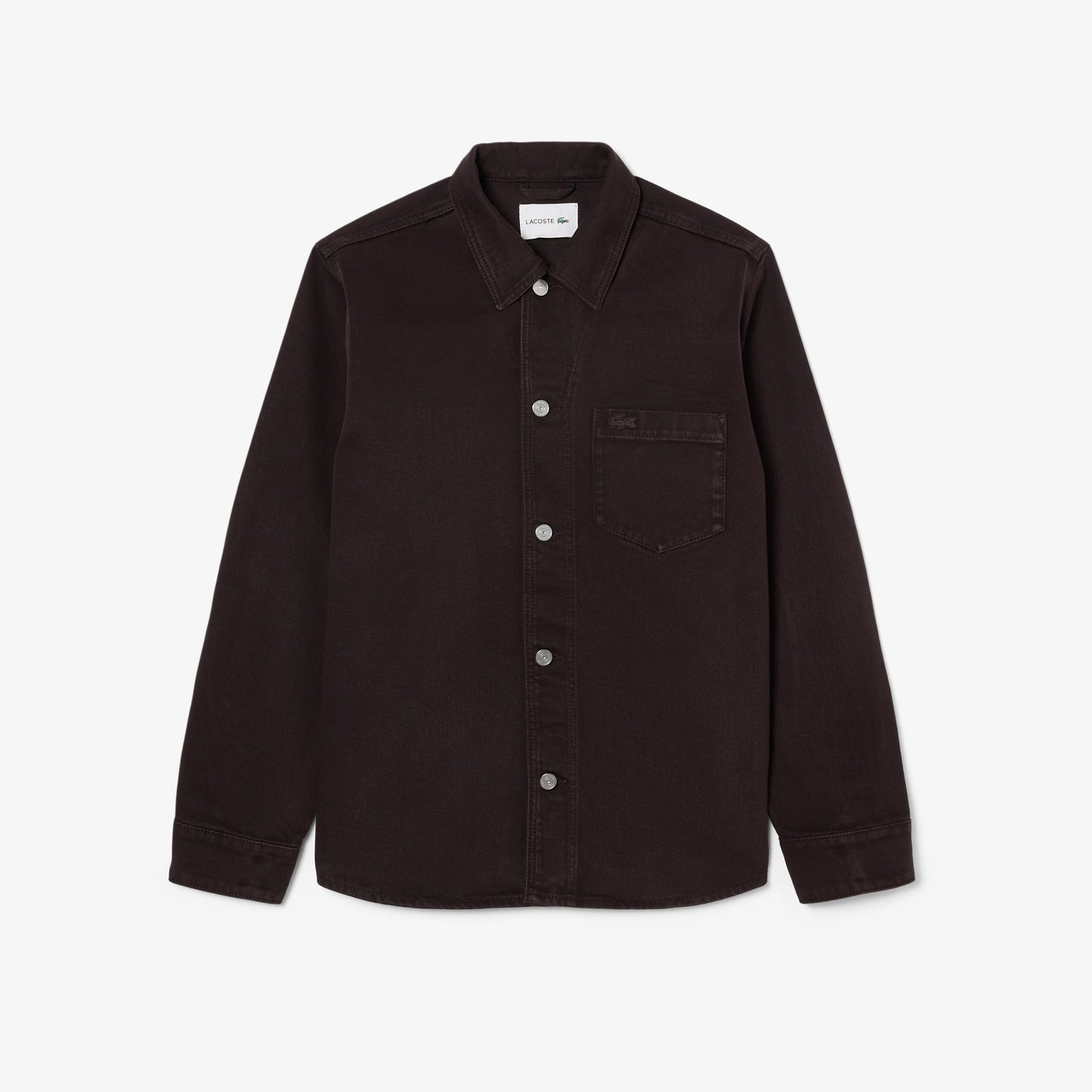 LACOSTE HEAVYWEIGHT DENIM RELAXED FIT OVERSHIRT JACKET BROWN XL RRP £160 BNWT