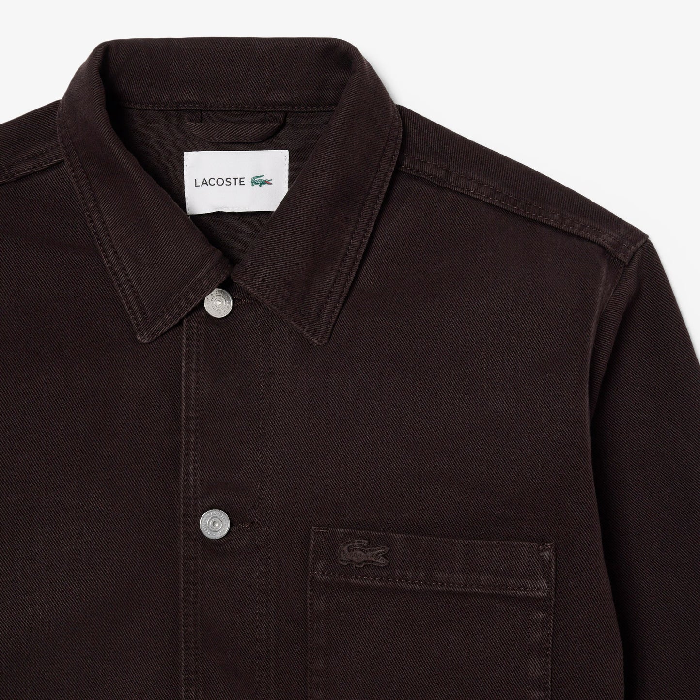 LACOSTE HEAVYWEIGHT DENIM RELAXED FIT OVERSHIRT JACKET BROWN XL RRP £160 BNWT