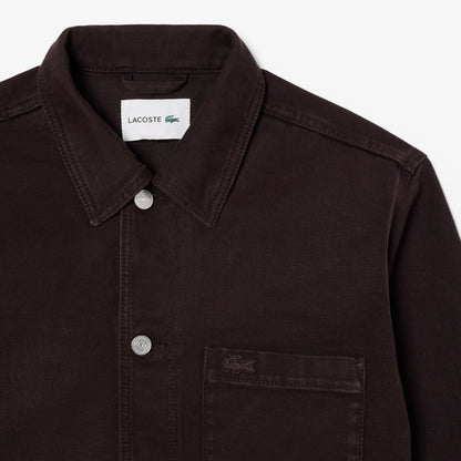 LACOSTE HEAVYWEIGHT DENIM RELAXED FIT OVERSHIRT JACKET BROWN XL RRP £160 BNWT
