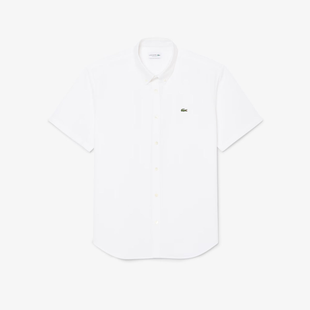 LACOSTE OXFORD CROC LOGO SHORT SLEEVE COTTON SHIRT WHITE 2XL RRP £100 BNWT