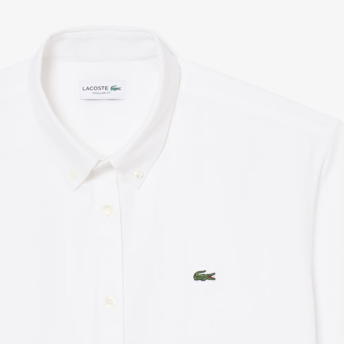 LACOSTE OXFORD CROC LOGO SHORT SLEEVE COTTON SHIRT WHITE 2XL RRP £100 BNWT