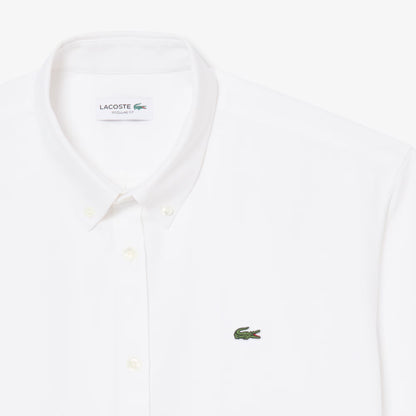 LACOSTE OXFORD CROC LOGO SHORT SLEEVE COTTON SHIRT WHITE 2XL RRP £100 BNWT