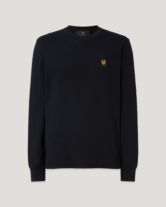 BELSTAFF COAST SILK COTTON PIQUE JUMPER SWEATER DARK INK NAVY XL RRP £235 BNWT