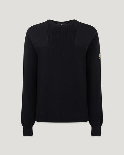 BELSTAFF COMMANDER CREW NECK COTTON JUMPER BLACK 2XL RRP £200 BNWT