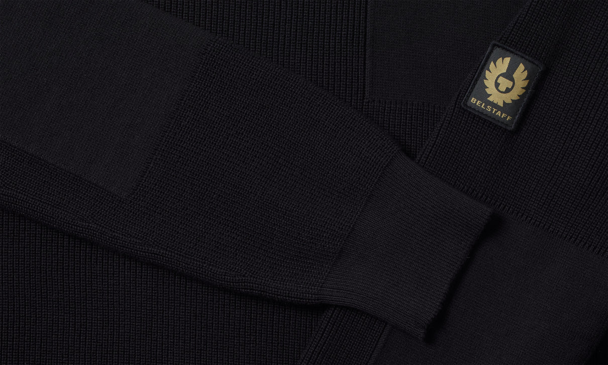 BELSTAFF COMMANDER CREW NECK COTTON JUMPER BLACK 2XL RRP £200 BNWT