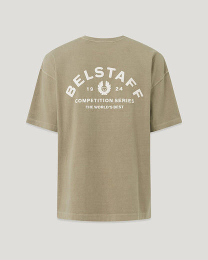 BELSTAFF COMPETITION HEAVY COTTON T-SHIRT DARK SAND 2XL RRP £80 BNWT
