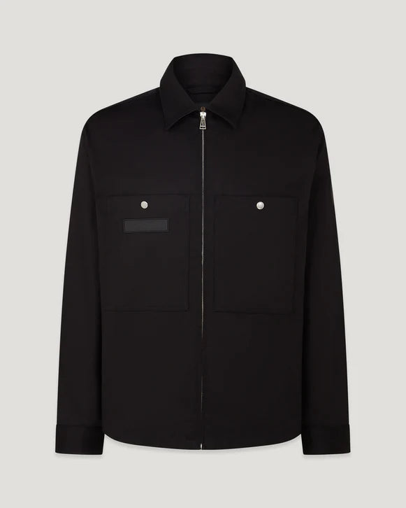 BELSTAFF COMPETITION COTTON TWILL OVERSHIRT BLACK LARGE RRP £225 BNWT