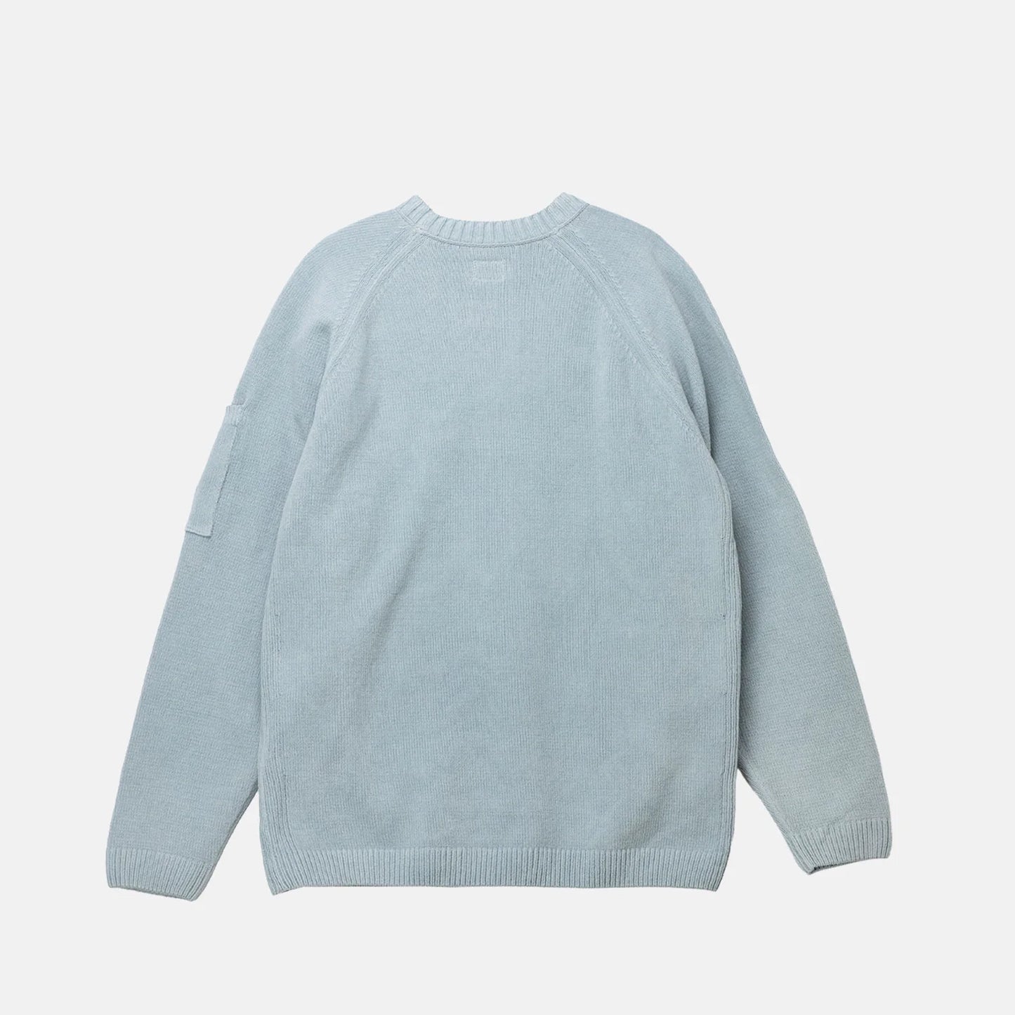 CP COMPANY CHENILLE COTTON LENS CREW NECK JUMPER SILVER BLUE RRP £235 BNWT