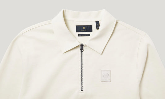 BELSTAFF CURATOR QUARTER ZIP COTTON SWEATSHIRT SILVER BIRCH RRP £180 NEW