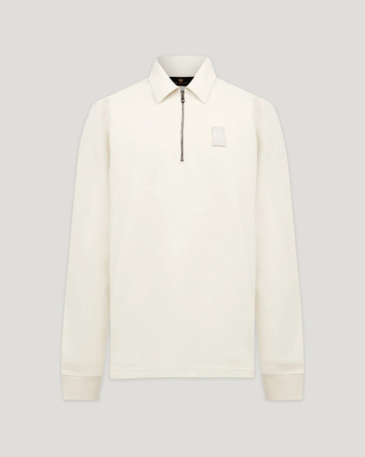 BELSTAFF CURATOR QUARTER ZIP COTTON SWEATSHIRT SILVER BIRCH RRP £180 NEW